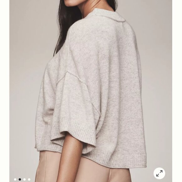 new ANTHROPOLOGIE cashmere goldie crew neck sweater s - Picture 2 of 3